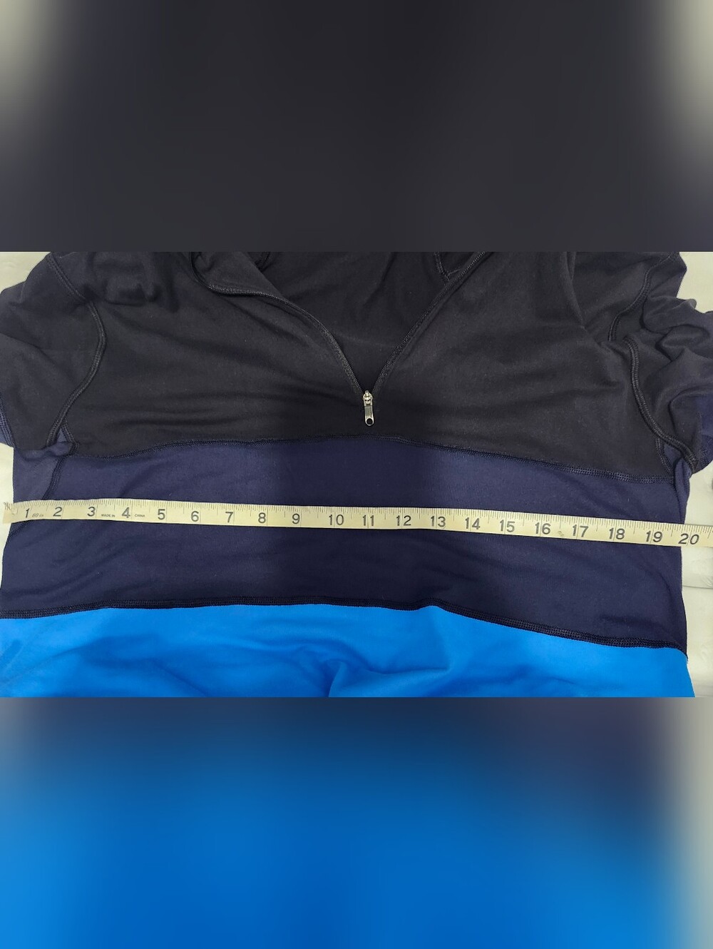 lululemon athletica Colorblock Half-Zip Jacket in Black and Bright Blue - Picture 8 of 8